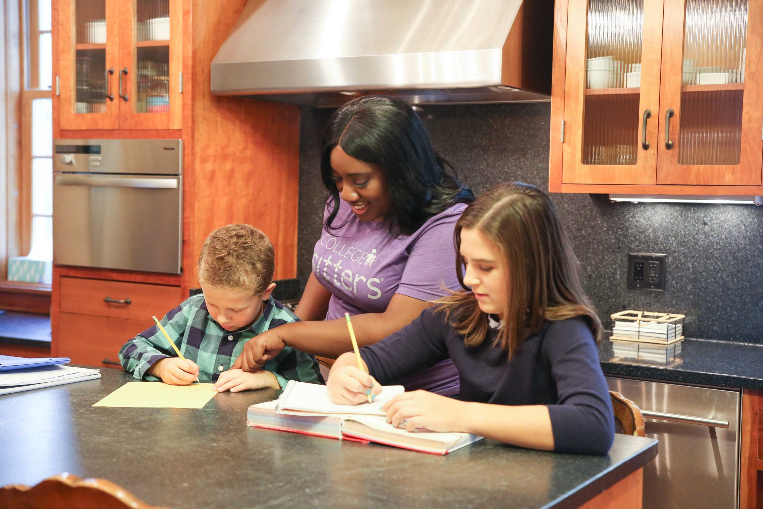 Brea-4 tutoring two children